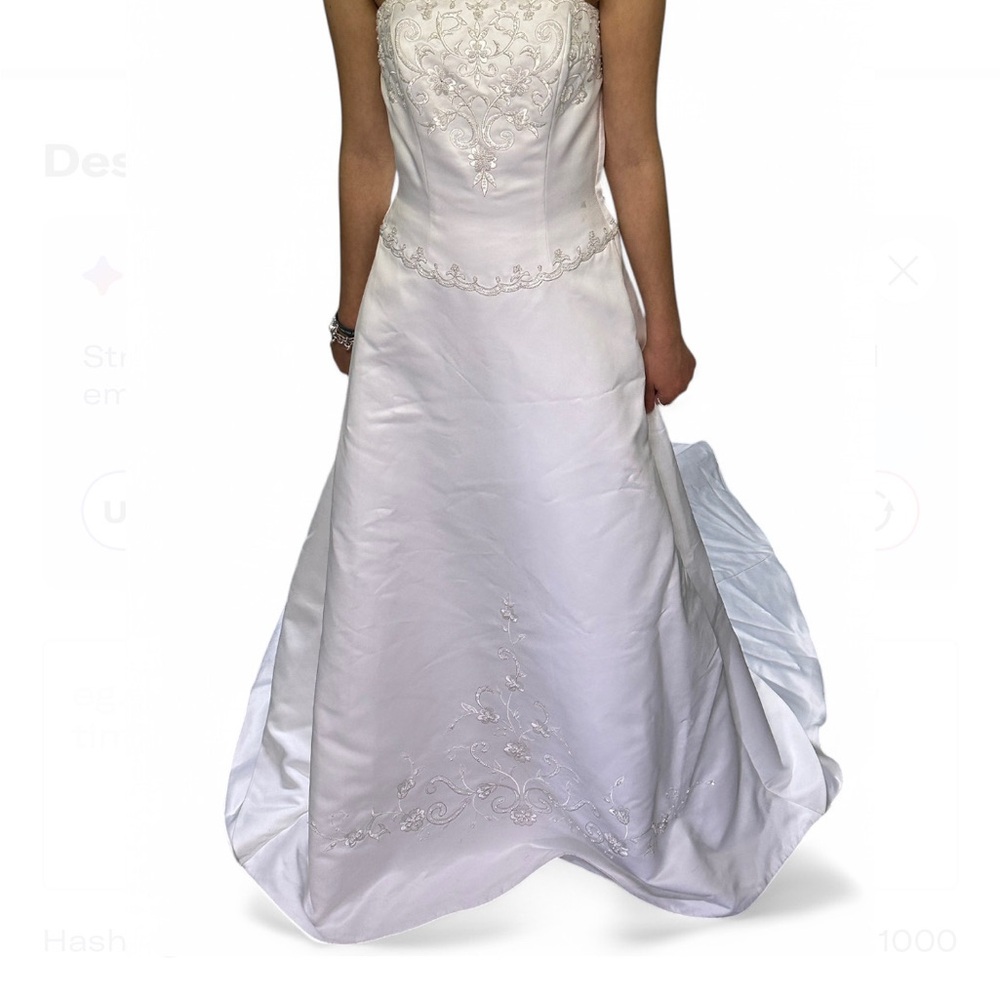 Elegant White Embroidered Wedding Dress